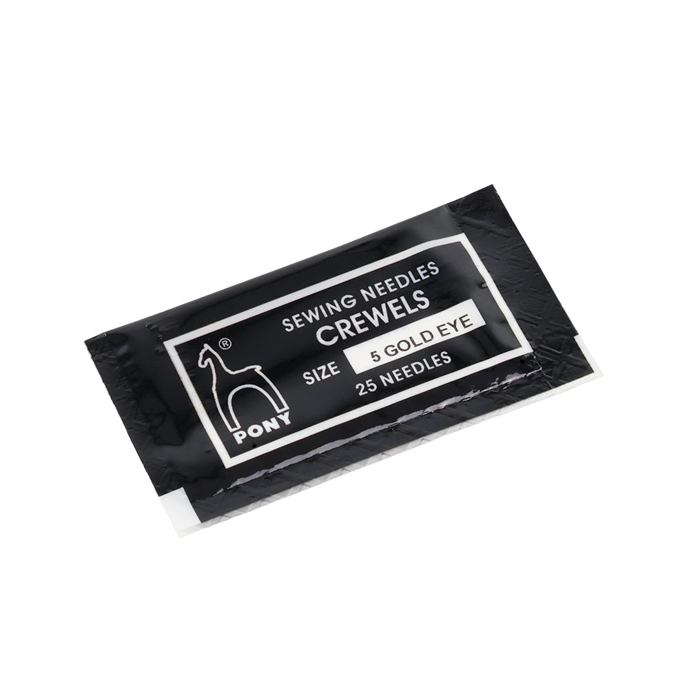 Pony Crewels Gold Eye Embroidery Needles , pack of 25