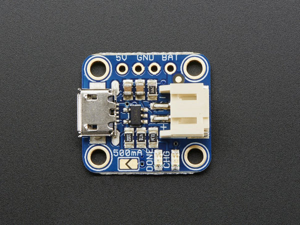 Adafruit Micro Lipo w/MicroUSB Jack - USB LiIon/LiPoly charger - v1