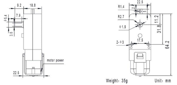 Geared TT plastic motor diagram Australia