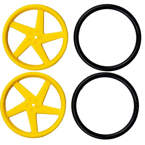 Kitronik Yellow Wheels for TT geared motors - Pair